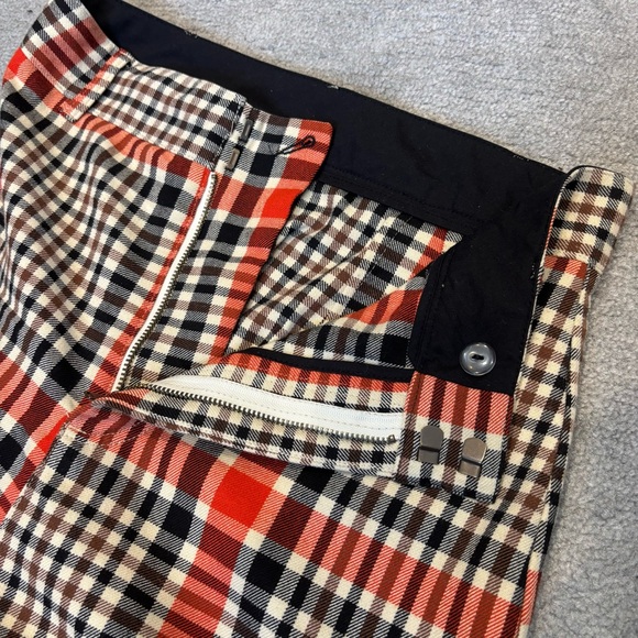 Free People Jules Plaid Flare Pants Retro Brown Orange Size 4 - Picture 10 of 12